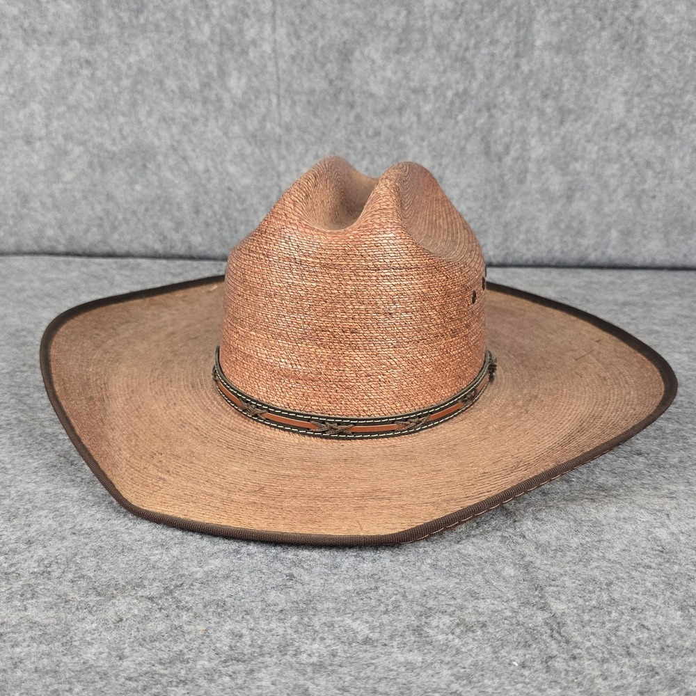 Justin Cowboy Hat Mens Medium Brown Straw Cattleman Western Sun Hat